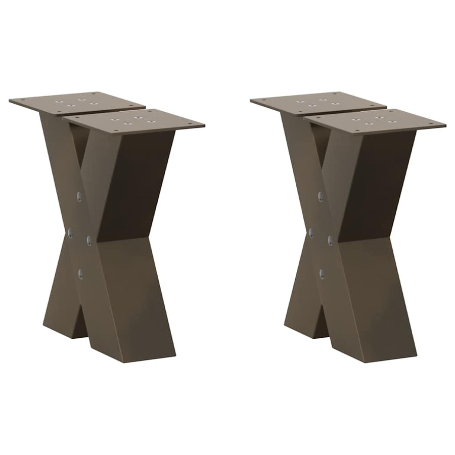 Salontafelpoten X-Vormig 40X(30-31) Cm Staal Naturel 2 40 x (30-31) cm (80 mm)