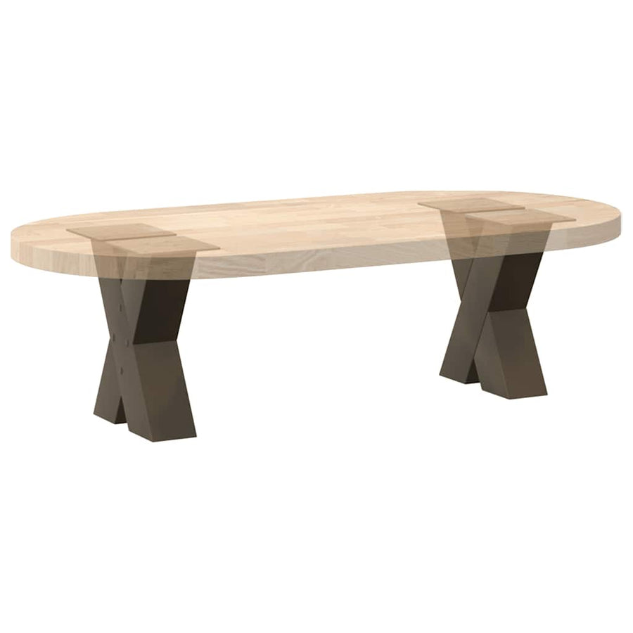 Salontafelpoten X-Vormig 40X(30-31) Cm Staal Naturel 2 40 x (30-31) cm (80 mm)