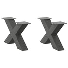 Tafelpoten X-vormig 50x30-31 cm staal antraciet 2 stuks