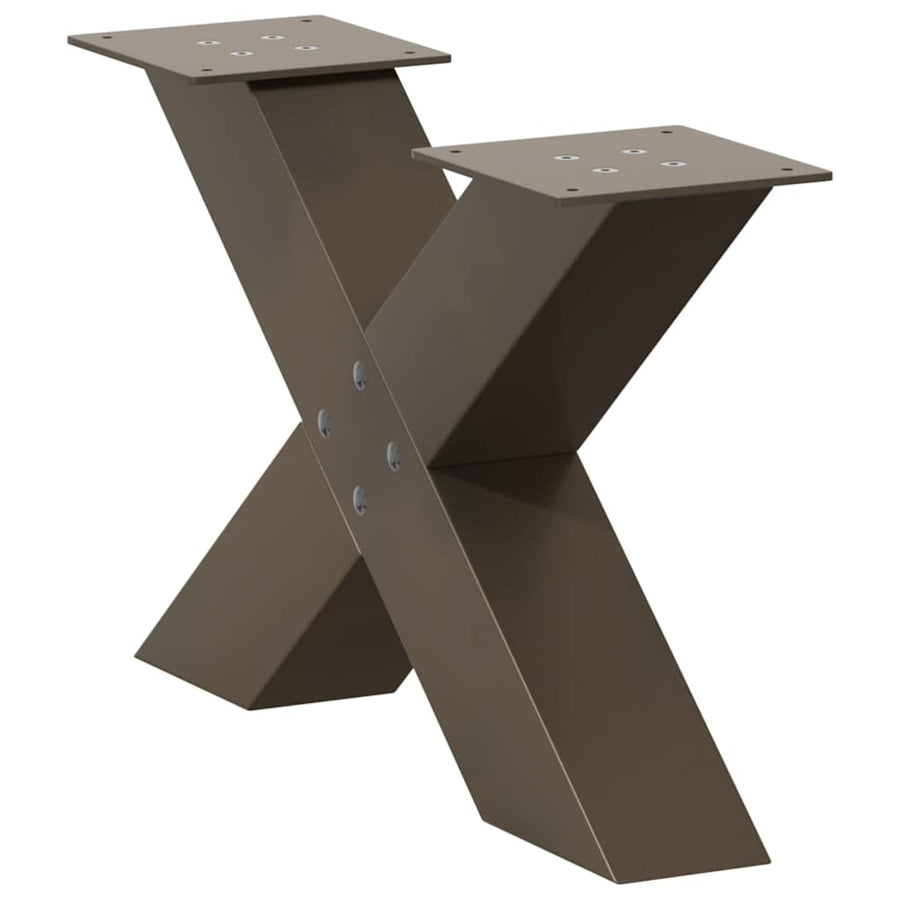Salontafelpoten X-Vormig 50X(30-31) Cm Staal Naturel 2 50 x (30-31) cm (80 mm)