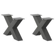 Coffee table legs 2 pcs X-shaped 60x(30-31) cm steel anthracite