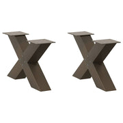 Coffee table legs 2 pcs X-shaped 60x(30-31) cm steel natural