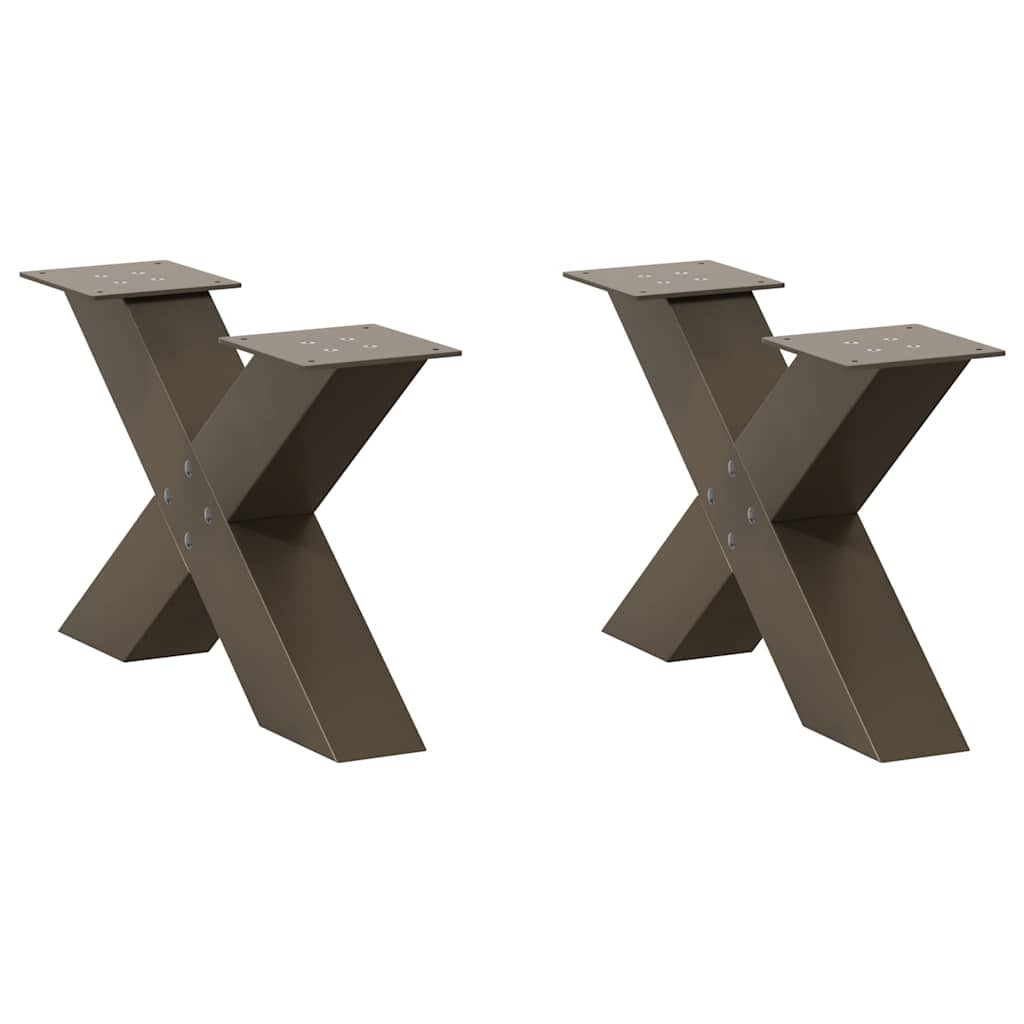 Salontafelpoten X-Vormig 60X(30-31) Cm Staal Naturel 2 60 x (30-31) cm (80 mm)