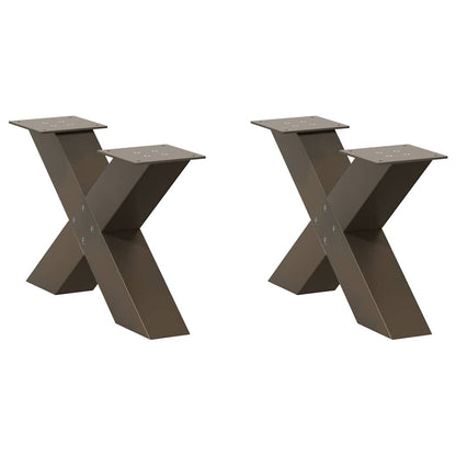 Salontafelpoten X-Vormig 60X(30-31) Cm Staal Naturel 2 60 x (30-31) cm (80 mm)