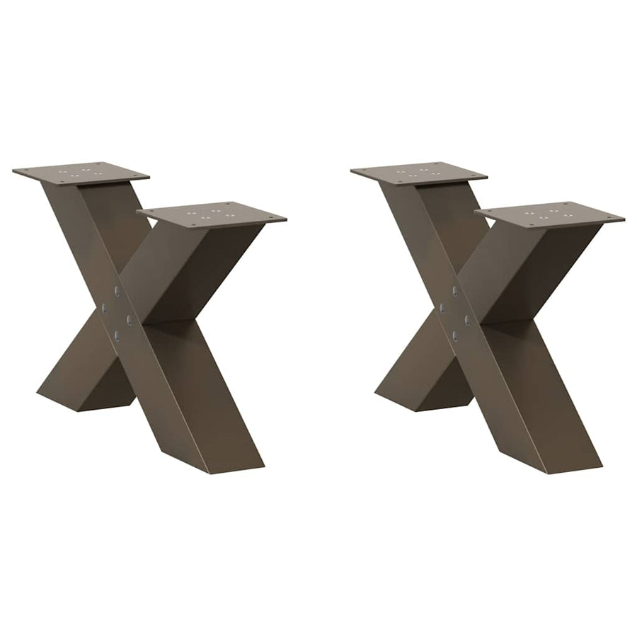 Salontafelpoten X-Vormig 60X(30-31) Cm Staal Naturel 2 60 x (30-31) cm (80 mm)