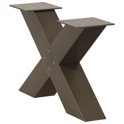 Salontafelpoten X-Vormig 60X(30-31) Cm Staal Naturel 2 60 x (30-31) cm (80 mm)