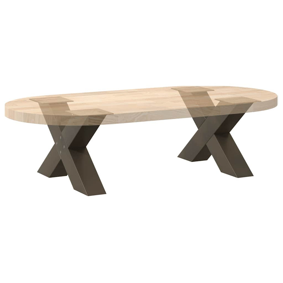 Salontafelpoten X-Vormig 60X(30-31) Cm Staal Naturel 2 60 x (30-31) cm (80 mm)