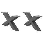 Coffee table legs 2 pcs X-shaped 70x(30-31) cm steel anthracite