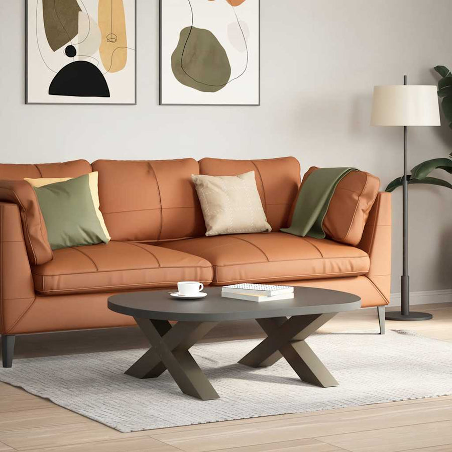 Salontafelpoten X-Vormig 70X(30-31) Cm Staal Naturel 2 70 x (30-31) cm (80 mm)