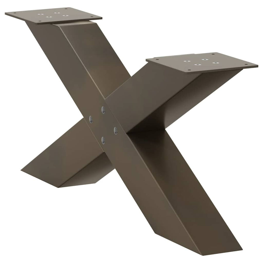 Salontafelpoten X-Vormig 70X(30-31) Cm Staal Naturel 2 70 x (30-31) cm (80 mm)