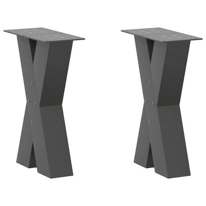 Salontafelpoten 2 st X-vormig 28x(42-43) cm staal antraciet