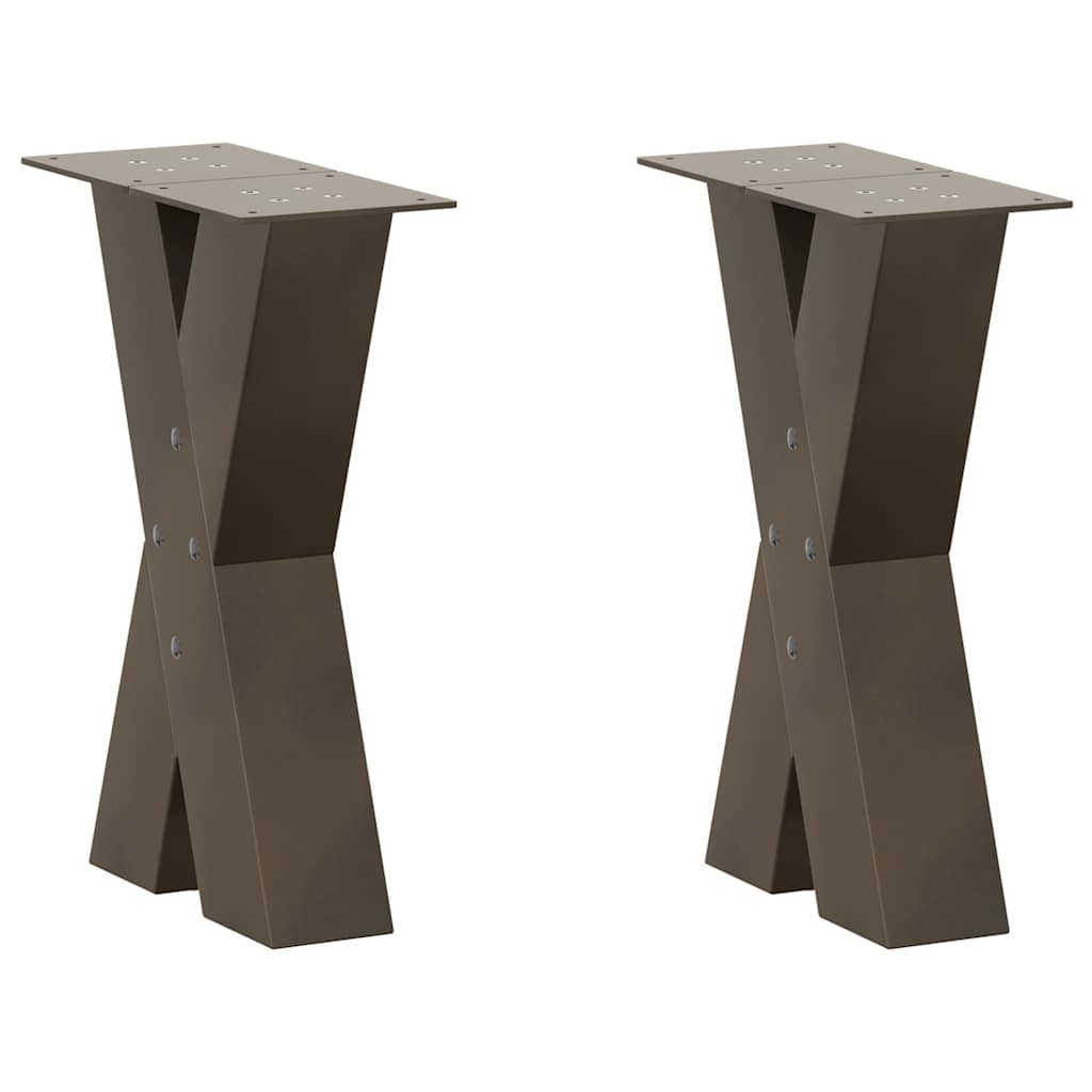 Salontafelpoten X-Vormig 28X(42-43) Cm Staal Naturel 28 x (42-43) cm (80 mm)