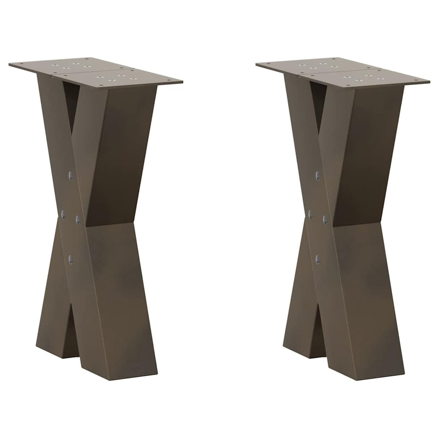 Salontafelpoten X-Vormig 28X(42-43) Cm Staal Naturel 28 x (42-43) cm (80 mm)