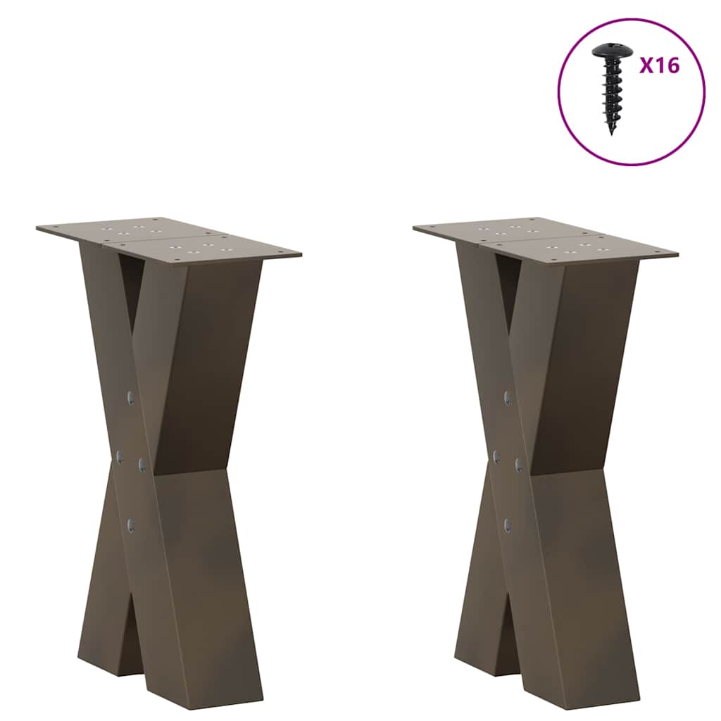 Salontafelpoten X-Vormig 28X(42-43) Cm Staal Naturel 28 x (42-43) cm (80 mm)