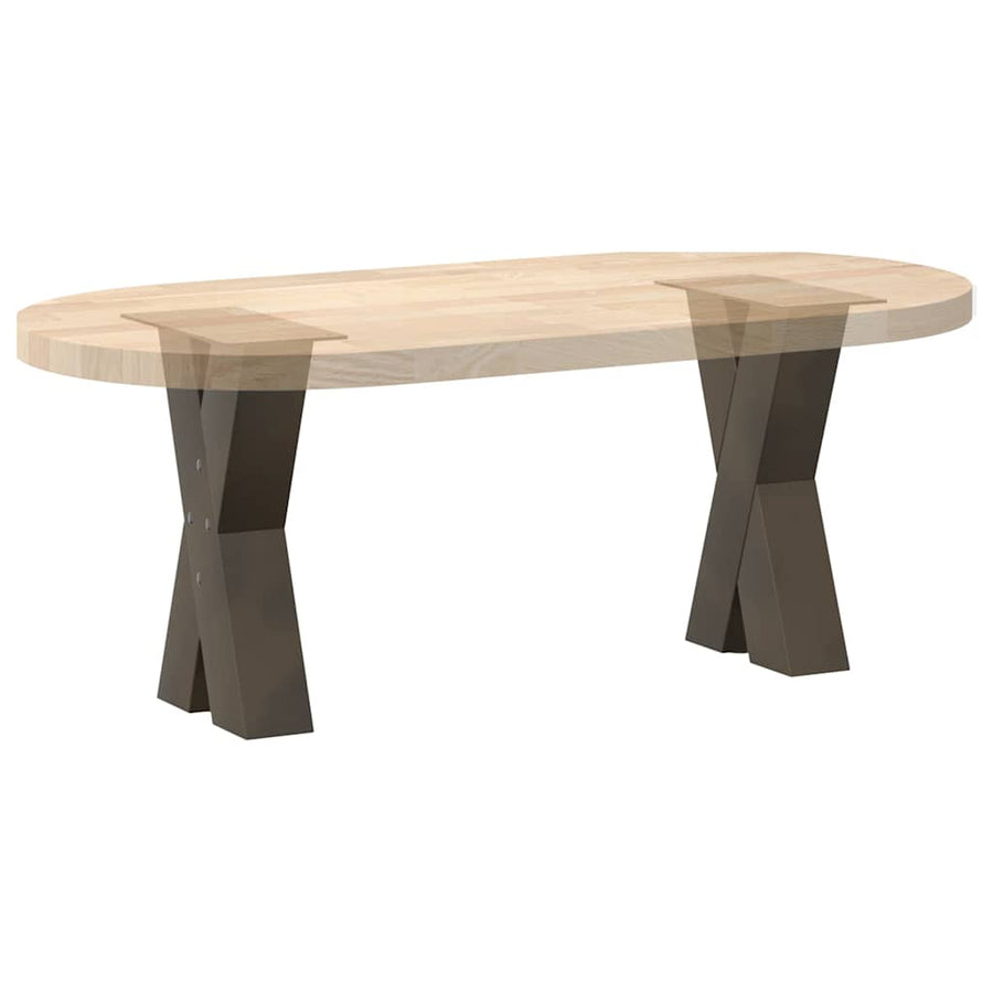 Salontafelpoten X-Vormig 28X(42-43) Cm Staal Naturel 28 x (42-43) cm (80 mm)