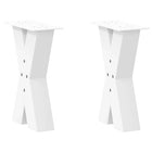 Coffee Table Legs 2 pcs X-shaped 38x(42-43) cm steel white