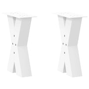 Tafelpoten 2 st X-vormig 38x42-43 cm staal wit