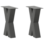 Salontafelpoten 2 st X-vormig 38x43 cm staal antraciet