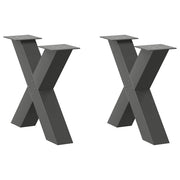 Salontafelpoten X-vormig 50x42 cm staal antraciet