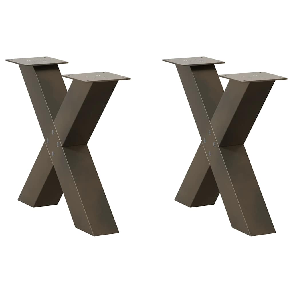 Salontafelpoten X-Vormig 50X(42-43) Cm Staal Naturel 50 x (42-43) cm (80 mm)