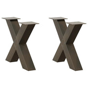 Salontafelpoten 2 st X-vormig 50x43 cm staal