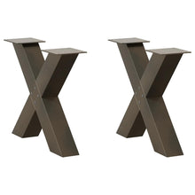 Salontafelpoten X-Vormig 50X(42-43) Cm Staal Naturel 50 x (42-43) cm (80 mm)