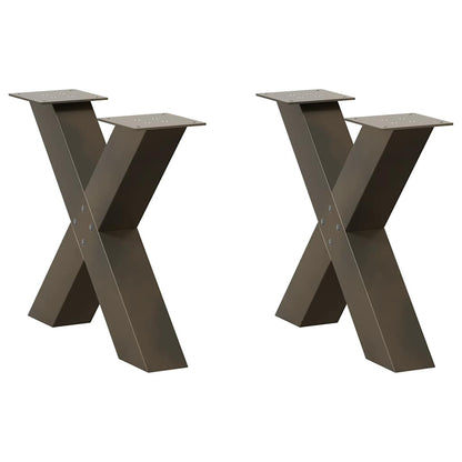 Salontafelpoten X-Vormig 50X(42-43) Cm Staal Naturel 50 x (42-43) cm (80 mm)