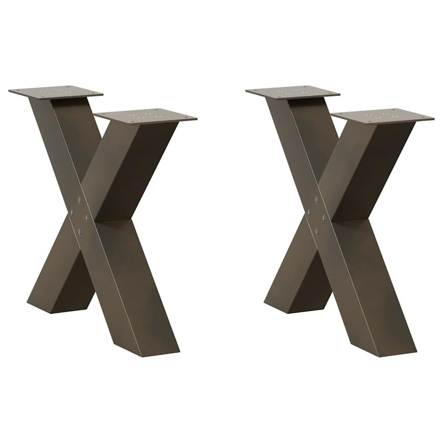 Salontafelpoten X-Vormig 50X(42-43) Cm Staal Naturel 50 x (42-43) cm (80 mm)