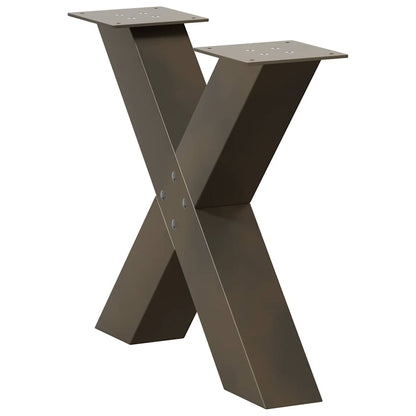 Salontafelpoten X-Vormig 50X(42-43) Cm Staal Naturel 50 x (42-43) cm (80 mm)
