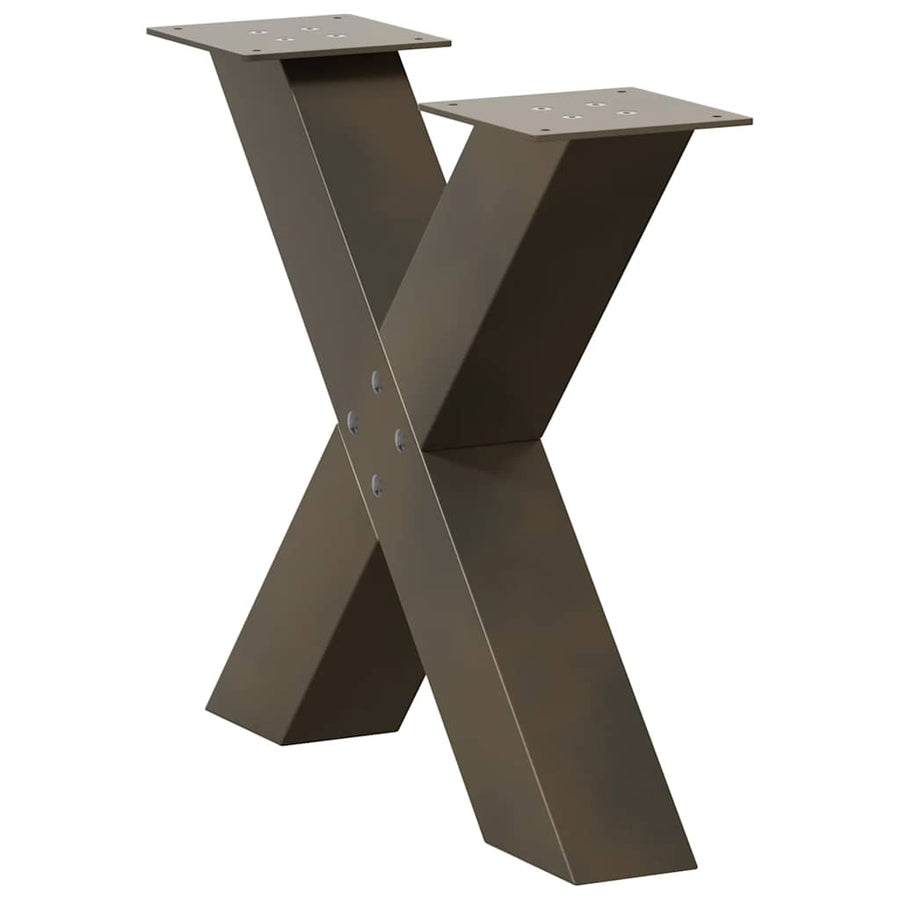 Salontafelpoten X-Vormig 50X(42-43) Cm Staal Naturel 50 x (42-43) cm (80 mm)