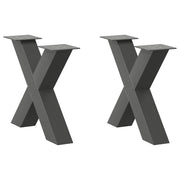 Coffee table legs 2 pcs X-shaped 60x(42-43) cm steel anthracite