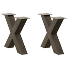 Tafelpoten X-vormig 60x43 cm staal naturel 2 stuks