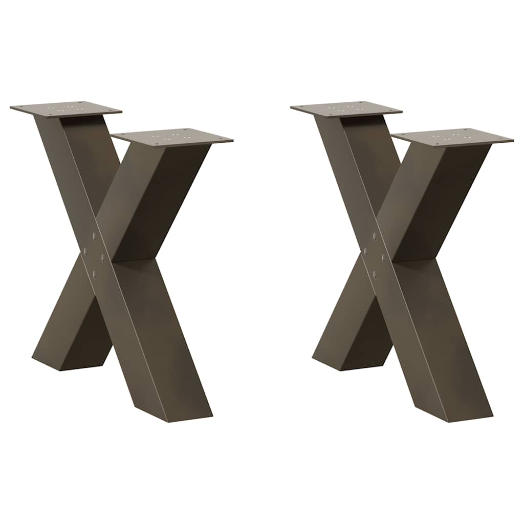 Salontafelpoten X-Vormig 60X(42-43) Cm Staal Naturel 60 x (42-43) cm (80 mm)