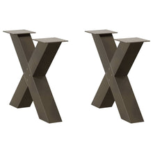 Salontafelpoten X-Vormig 60X(42-43) Cm Staal Naturel 60 x (42-43) cm (80 mm)