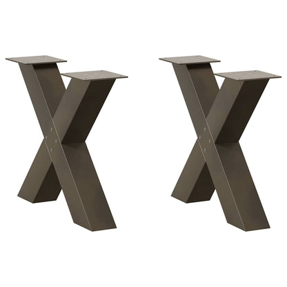 Salontafelpoten X-Vormig 60X(42-43) Cm Staal Naturel 60 x (42-43) cm (80 mm)