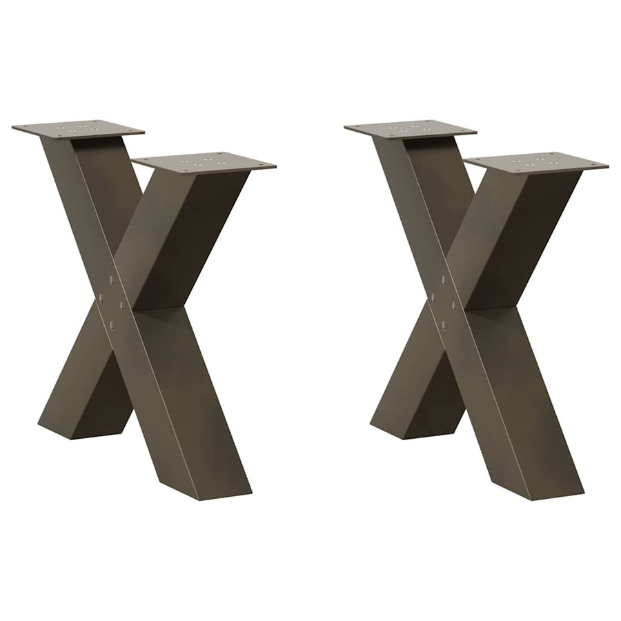 Salontafelpoten X-Vormig 60X(42-43) Cm Staal Naturel 60 x (42-43) cm (80 mm)