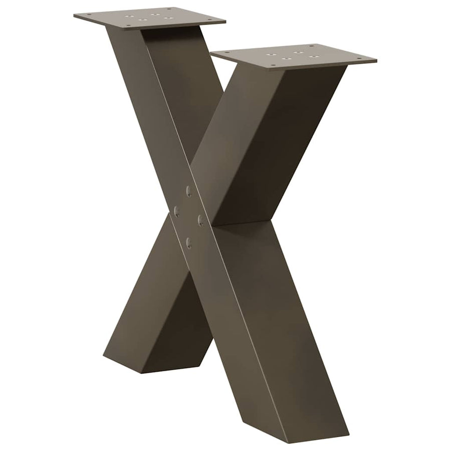 Salontafelpoten X-Vormig 60X(42-43) Cm Staal Naturel 60 x (42-43) cm (80 mm)