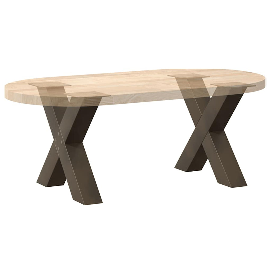 Salontafelpoten X-Vormig 60X(42-43) Cm Staal Naturel 60 x (42-43) cm (80 mm)