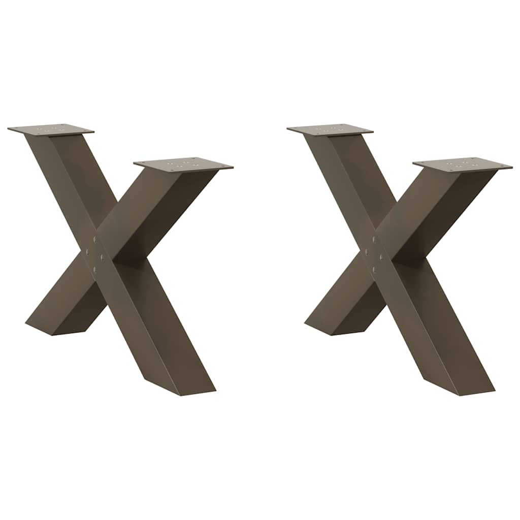 Salontafelpoten X-Vormig 70X(42-43) Cm Staal Naturel 70 x (42-43) cm (80 mm)
