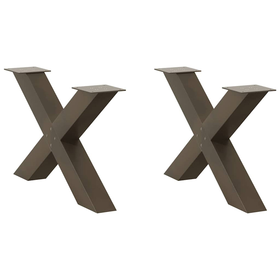 Salontafelpoten X-Vormig 70X(42-43) Cm Staal Naturel 70 x (42-43) cm (80 mm)