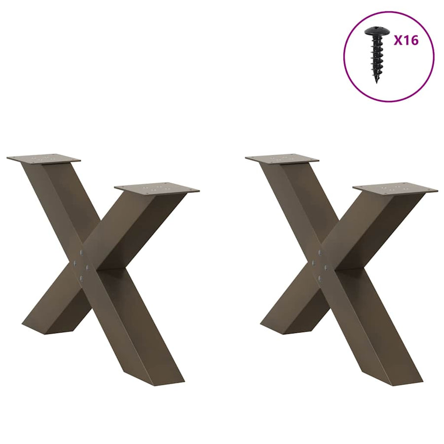 Salontafelpoten X-Vormig 70X(42-43) Cm Staal Naturel 70 x (42-43) cm (80 mm)