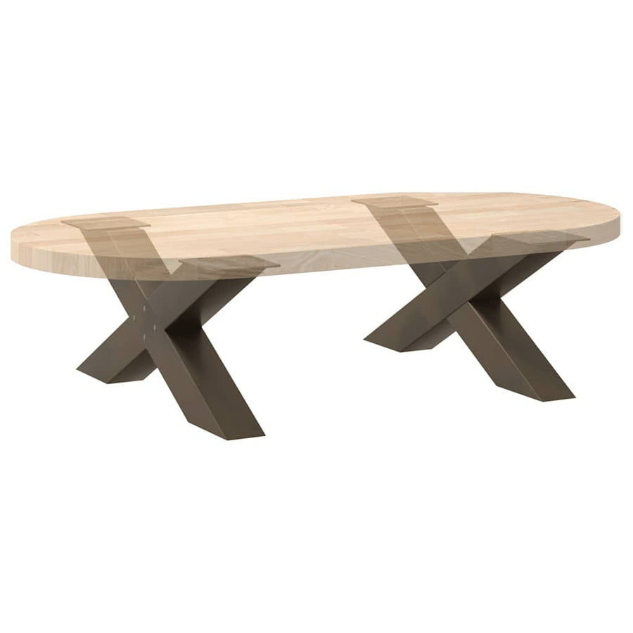 Salontafelpoten X-Vormig 70X(42-43) Cm Staal Naturel 70 x (42-43) cm (80 mm)