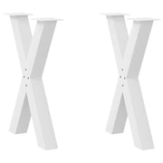 Eettafelpoten 2 stuks X-vorm 50x72-73 cm staal wit