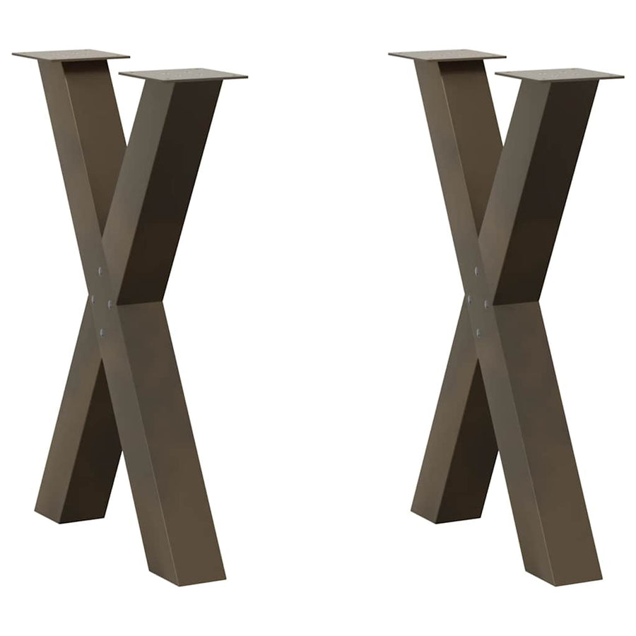 Eettafelpoten X-Vormig 50X(72-73) Cm Staal Naturel 50 x (72-73) cm (80 mm)