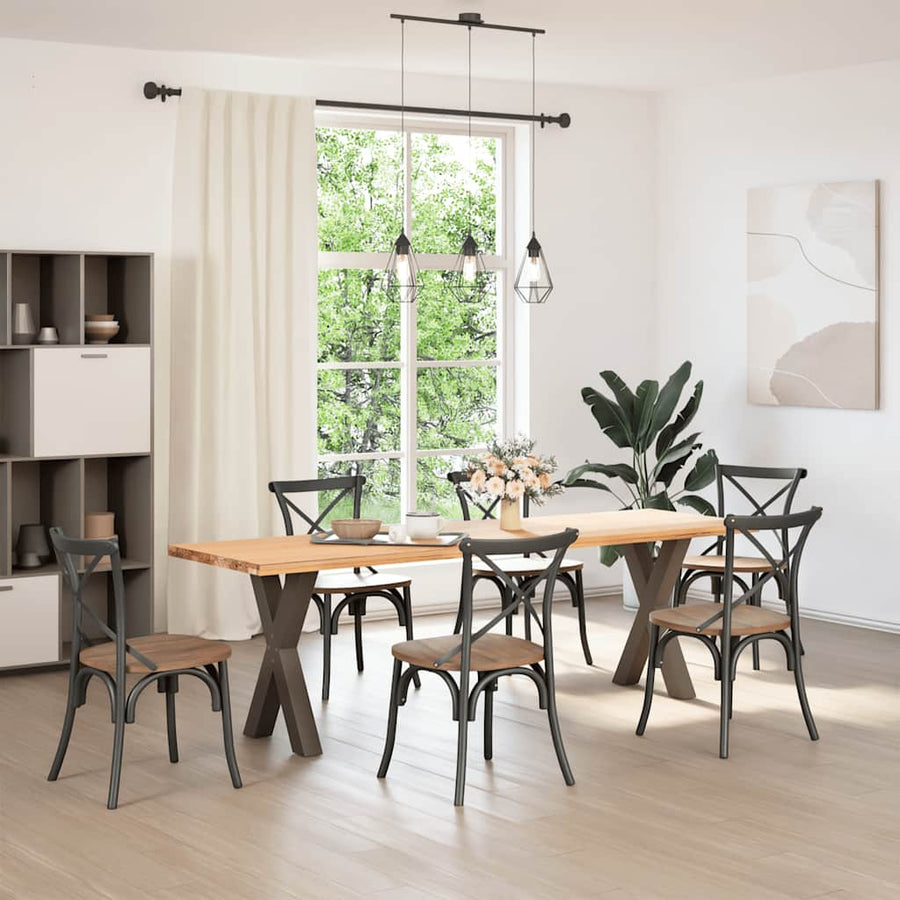Eettafelpoten X-Vormig 50X(72-73) Cm Staal Naturel 50 x (72-73) cm (80 mm)