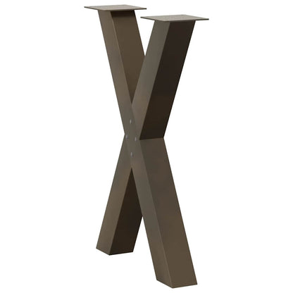 Eettafelpoten X-Vormig 50X(72-73) Cm Staal Naturel 50 x (72-73) cm (80 mm)