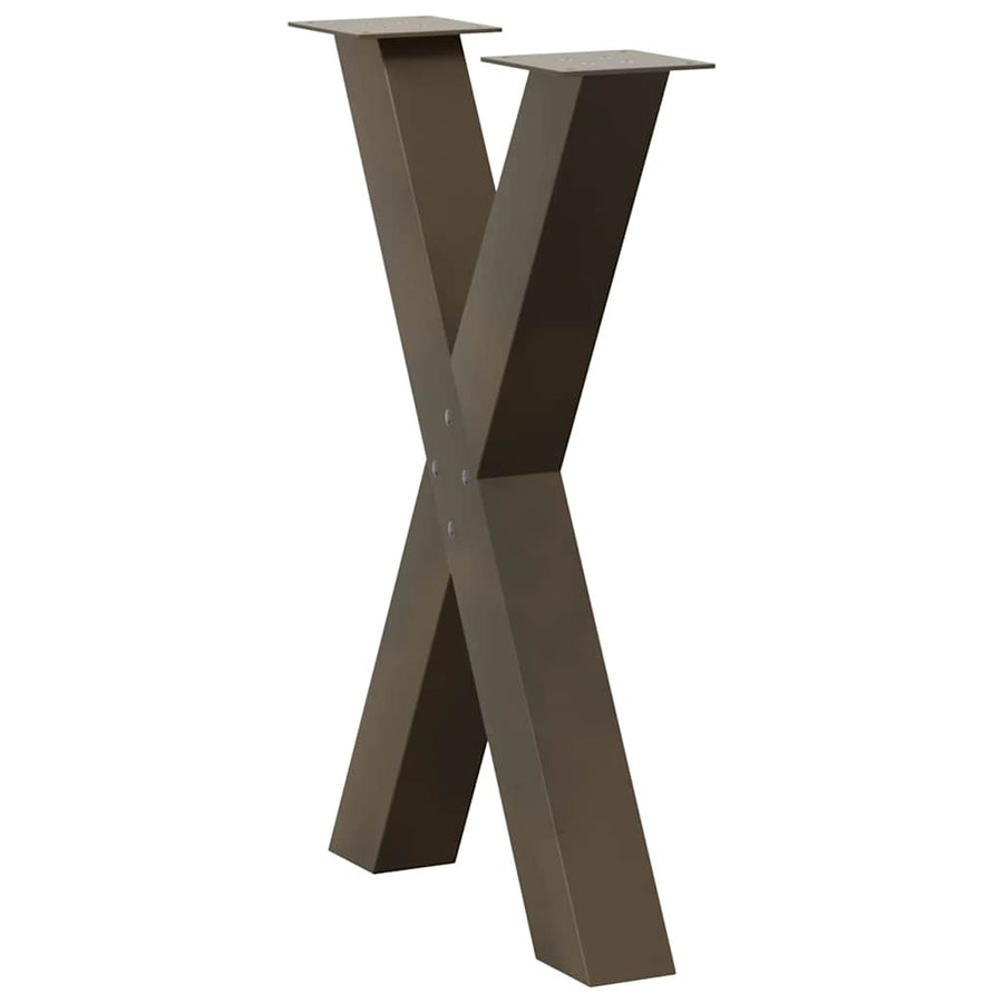 Eettafelpoten X-Vormig 50X(72-73) Cm Staal Naturel 50 x (72-73) cm (80 mm)