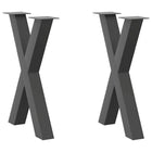 Dining table legs 2 pcs X-shaped 60x(72-73) cm steel anthracite