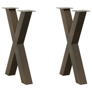 Eettafelpoten 2 st X-vormig 60x72 cm staal