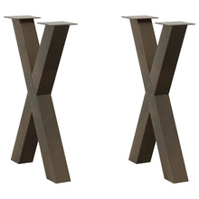 Eettafelpoten X-Vormig 60X(72-73) Cm Staal Naturel 60 x (72-73) cm (80 mm)